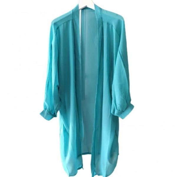women's swimwear women summer long batwing sleeve solid color anti sun thin cardigan midi coat, White;black
women's swimwear women summer long batwing sleeve solid color anti sun thin cardigan midi coat, White;black