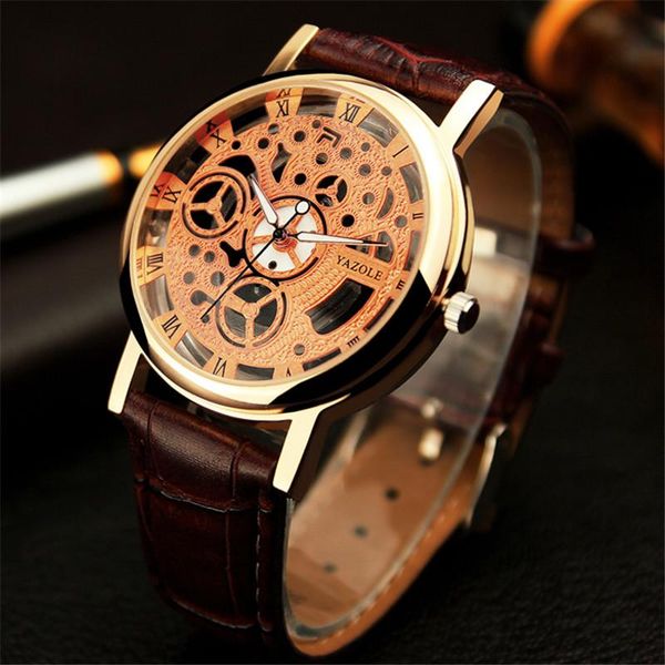 wristwatches yazole hollow out men watch retro leather strap luminous quartz non-mechanical waterproof reloj hombre yd321, Slivery;brown
wristwatches yazole hollow out men watch retro leather strap luminous quartz non-mechanical waterproof reloj hombre yd321, Slivery;brown