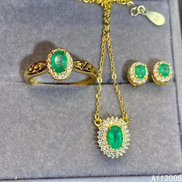 fine jewelry 925 sterling silver inlaid natural gemstone emerald ring pendant earring set luxury supports test bracelet, earrings & necklace, Black 
fine jewelry 925 sterling silver inlaid natural gemstone emerald ring pendant earring set luxury supports test bracelet, earrings & necklace, Black