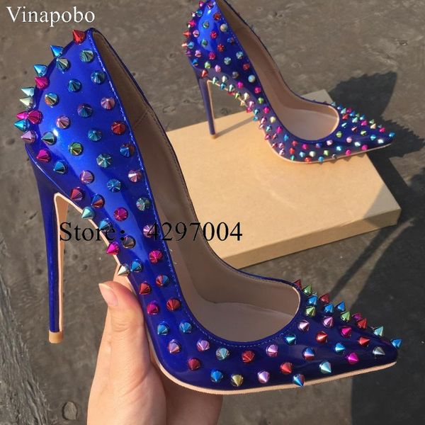 classic rivets woman pumps luxury blue pointy toe stilettos heels spikes high formal evening wedding shoes women dress, Black
classic rivets woman pumps luxury blue pointy toe stilettos heels spikes high formal evening wedding shoes women dress, Black