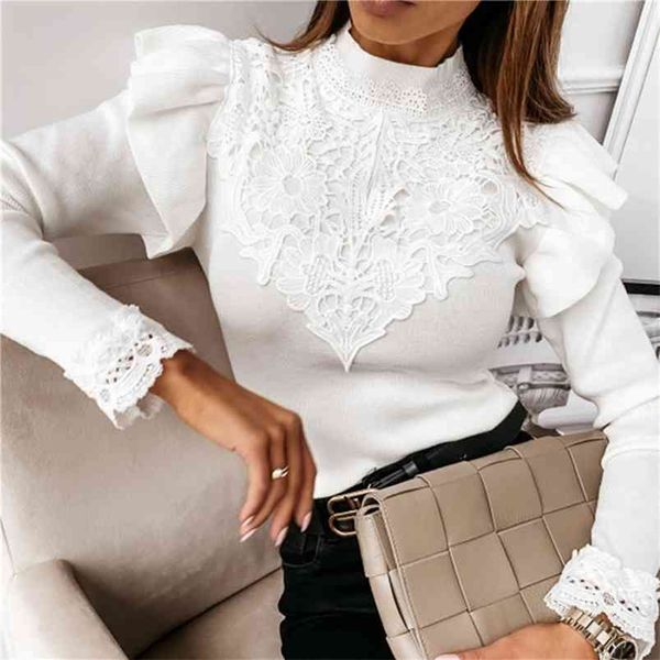 women lace patchwork t-shirt long sleeve crew neck button mesh design spring fashion white vintage t shirts blusa 210329, White;black
women lace patchwork t-shirt long sleeve crew neck button mesh design spring fashion white vintage t shirts blusa 210329, White;black