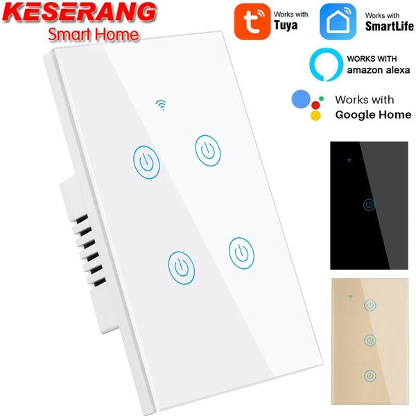 smart home control keserang tuya wifi wall touch light switch us 1/2/3/4 gang,no neutral wire crystal glass panel,voice by google alexa
smart home control keserang tuya wifi wall touch light switch us 1/2/3/4 gang,no neutral wire crystal glass panel,voice by google alexa