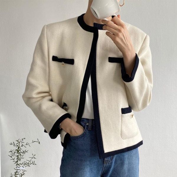 womens clothing kobieta kurtka screw neck color hit pockets jackets for woman korean chic loose white overcoats buttons women's, Black;brown
womens clothing kobieta kurtka screw neck color hit pockets jackets for woman korean chic loose white overcoats buttons women's, Black;brown