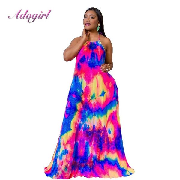 adogirl women summer tie dye floral print sleeveless halter long dress elegant beach evening party club maxi dresse vestidos casual dresses, Black;gray
adogirl women summer tie dye floral print sleeveless halter long dress elegant beach evening party club maxi dresse vestidos casual dresses, Black;gray