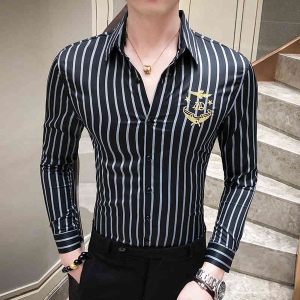 mode of men stripes autumn shirts thin sleeve long social shirt formal clothes tuxedo 3xl, White;black
mode of men stripes autumn shirts thin sleeve long social shirt formal clothes tuxedo 3xl, White;black
