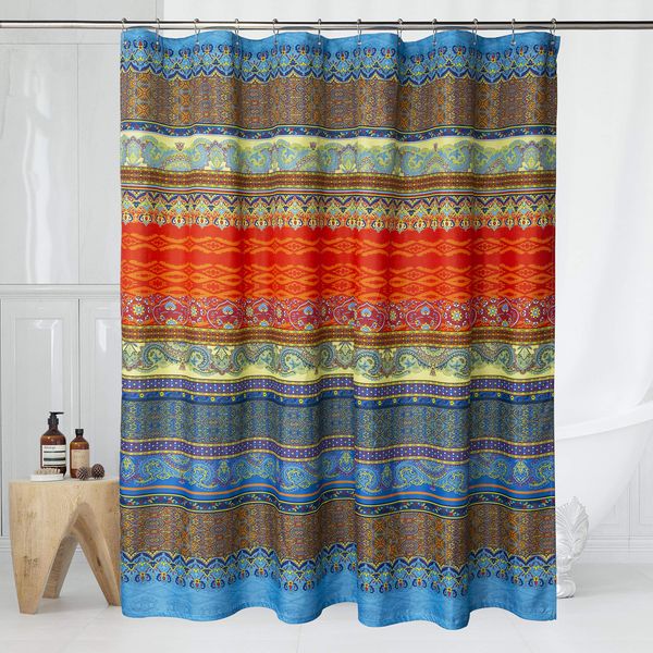 fabric boho shower curtain set with 12 hooks for bathroom, waterproof and machine washable - 72" x 72", blue
fabric boho shower curtain set with 12 hooks for bathroom, waterproof and machine washable - 72" x 72", blue