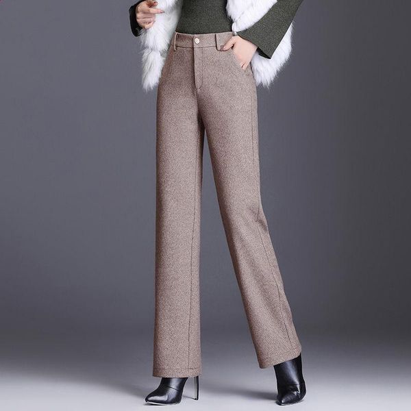 women 2021 autumn winter solid color wool straight pants female high waisted long plus size casual slim suit trousers g977 women's & ca, Black;white
women 2021 autumn winter solid color wool straight pants female high waisted long plus size casual slim suit trousers g977 women's & ca, Black;white