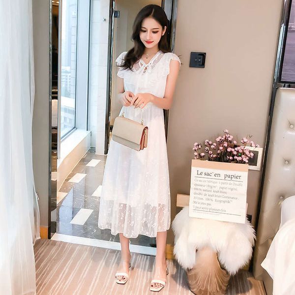 dresses lace summer casual dress korean style waistband ruffle french a-line skirt, Black;gray
dresses lace summer casual dress korean style waistband ruffle french a-line skirt, Black;gray