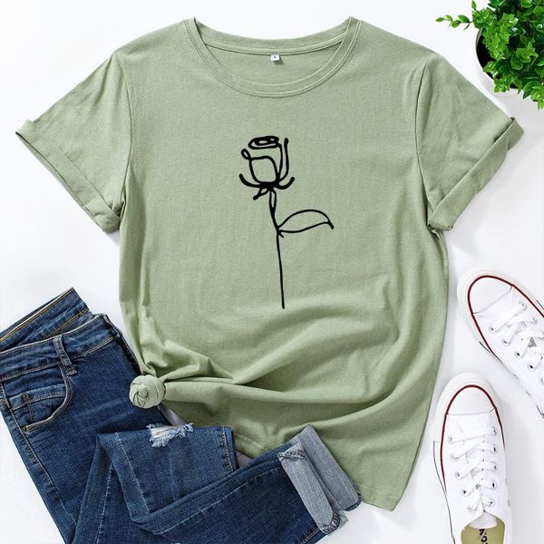 women's t-shirt rose flower love graphic t shirts for women 100% cotton short sleeve tee female shirt summer casual print clothes gift, White
women's t-shirt rose flower love graphic t shirts for women 100% cotton short sleeve tee female shirt summer casual print clothes gift, White