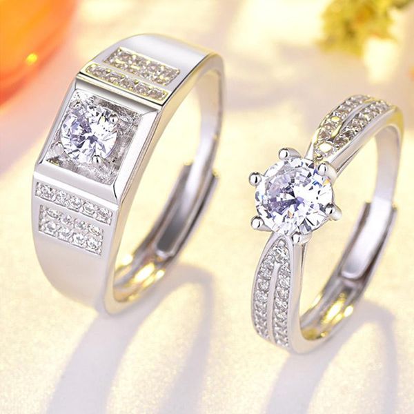 sterling silver couple ring classic hand-carved wedding creative inlaid zircon open cluster rings, Golden;silver
sterling silver couple ring classic hand-carved wedding creative inlaid zircon open cluster rings, Golden;silver