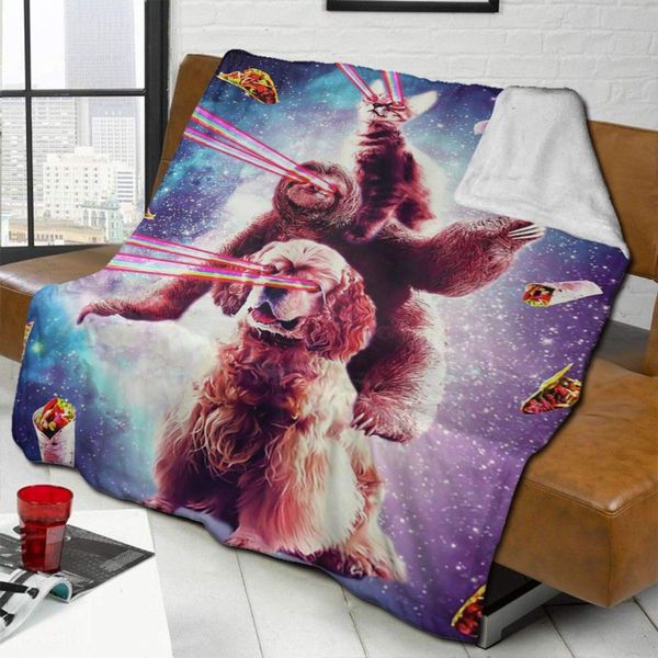 Flannel Fleece Throw Blanket, Sherpa Blanket, Laser Eyes Space Cat Riding Sloth and Dog Rainbow Burrito Throw for Better Sleep,
Flannel Fleece Throw Blanket, Sherpa Blanket, Laser Eyes Space Cat Riding Sloth and Dog Rainbow Burrito Throw for Better Sleep,