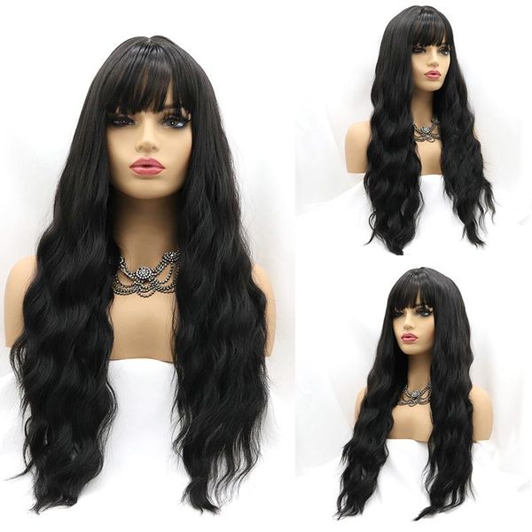 synthetic wigs long black full machine made wig with bangs cosplay curly water natural wave glueless for women pre plucked hair
synthetic wigs long black full machine made wig with bangs cosplay curly water natural wave glueless for women pre plucked hair