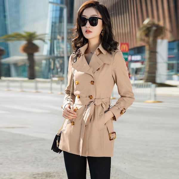 women's trench coats short classic windbreaker waterproof british high-end english style autumn winter gabadian solid color size coat f, Tan;black
women's trench coats short classic windbreaker waterproof british high-end english style autumn winter gabadian solid color size coat f, Tan;black