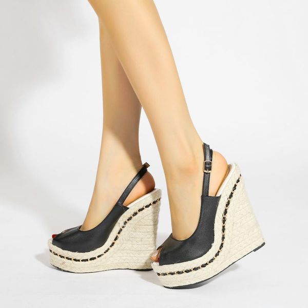 ladies buckle strap platform pumps big size sandalias mujer summer gladiator sandals women high heels wedges espadrille shoes dress, Black
ladies buckle strap platform pumps big size sandalias mujer summer gladiator sandals women high heels wedges espadrille shoes dress, Black