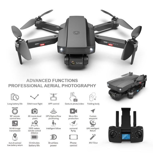 

drones gps optical flow positioning brushless rc drone 6k dual lens 5g wifi fpv 2000m control 30mins flight smart follow quadcopter toy