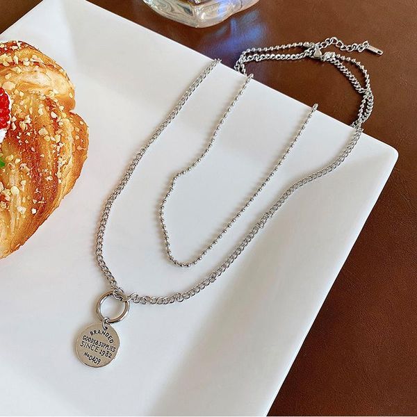 pendant necklaces double layer hip-hop vintage portrait coin letter for women personality sweater chain gothic black gold tone jewelry, Silver
pendant necklaces double layer hip-hop vintage portrait coin letter for women personality sweater chain gothic black gold tone jewelry, Silver