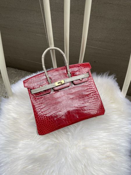 25cm 2tones alligator totes real shinny crocodile skin luxury purse custom made color fully handmade with wax line stitching designers bag c
25cm 2tones alligator totes real shinny crocodile skin luxury purse custom made color fully handmade with wax line stitching designers bag c