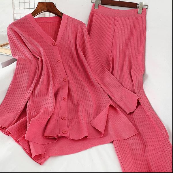 women tracksuits summer knitted two pieces sets single breasted v neck long sleeve high waist wide leg pants suit tz136, Gray
women tracksuits summer knitted two pieces sets single breasted v neck long sleeve high waist wide leg pants suit tz136, Gray