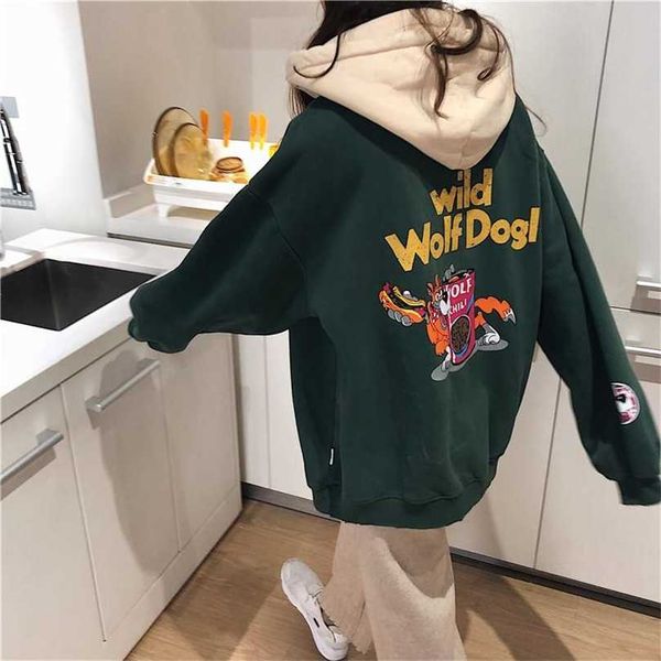 hoodie and fleece women's loose korean cartoon printed sweatshirt casual coat ins 211103, Black
hoodie and fleece women's loose korean cartoon printed sweatshirt casual coat ins 211103, Black