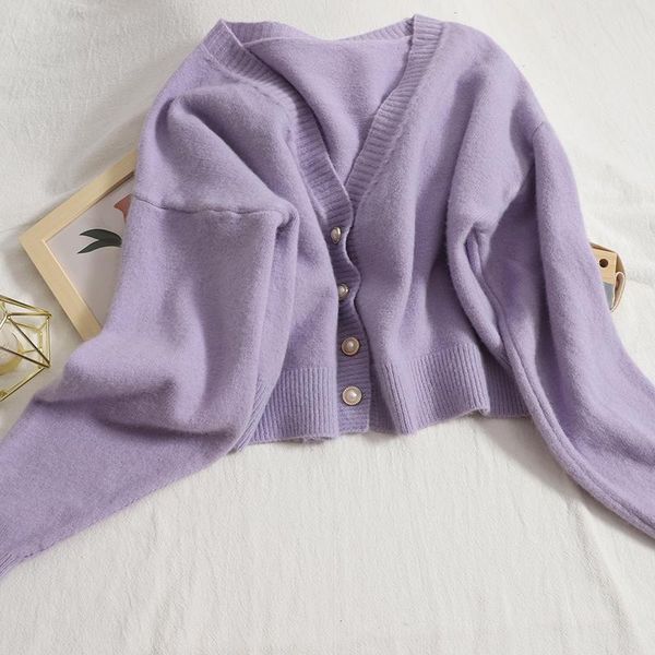 women's knits & tees autumn temperament cashmere knitted cardigan jacket female korean breasted short sweaters solid color women, White
women's knits & tees autumn temperament cashmere knitted cardigan jacket female korean breasted short sweaters solid color women, White