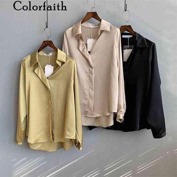 women spring summer satin blouse shirts casual multi colors loose notched fashionable female bl6827 210427, White
women spring summer satin blouse shirts casual multi colors loose notched fashionable female bl6827 210427, White