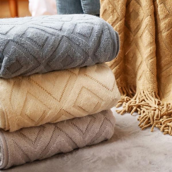 blankets 130x220cm diamond-shaped cashmere sofa blanket solid color knitted soft throw for beds knitting tassels
blankets 130x220cm diamond-shaped cashmere sofa blanket solid color knitted soft throw for beds knitting tassels