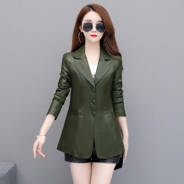 women's leather & faux jacket female 2021 fashion women coat mid-length slim leisure plus size -7xl clothing, Black
women's leather & faux jacket female 2021 fashion women coat mid-length slim leisure plus size -7xl clothing, Black
