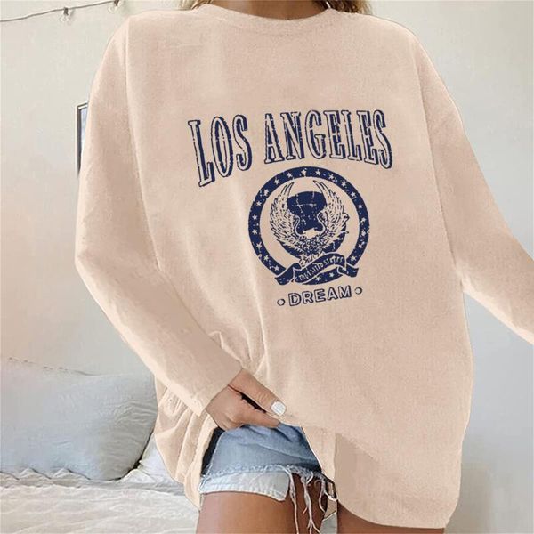women's t-shirt letter print vintage women casual graphic tees autumn long sleeve oversized t-shirts femme, White
women's t-shirt letter print vintage women casual graphic tees autumn long sleeve oversized t-shirts femme, White