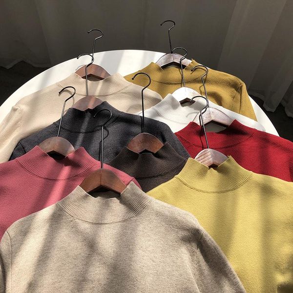 women's t-shirt 2021 half high collar long-sleeved women winter fashion slim solid color simple bottoming top, White
women's t-shirt 2021 half high collar long-sleeved women winter fashion slim solid color simple bottoming top, White