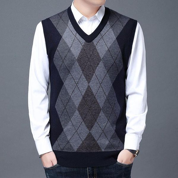 men's vests 2021 men autumn winter fashion v-neck sweater vest mens plaid slim fit jumpers male casual pullover waistcoat o603, Black;white
men's vests 2021 men autumn winter fashion v-neck sweater vest mens plaid slim fit jumpers male casual pullover waistcoat o603, Black;white