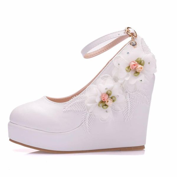 sandals white platform pumps summer women lace flower a word strap large size wedding wees shoes, Black
sandals white platform pumps summer women lace flower a word strap large size wedding wees shoes, Black