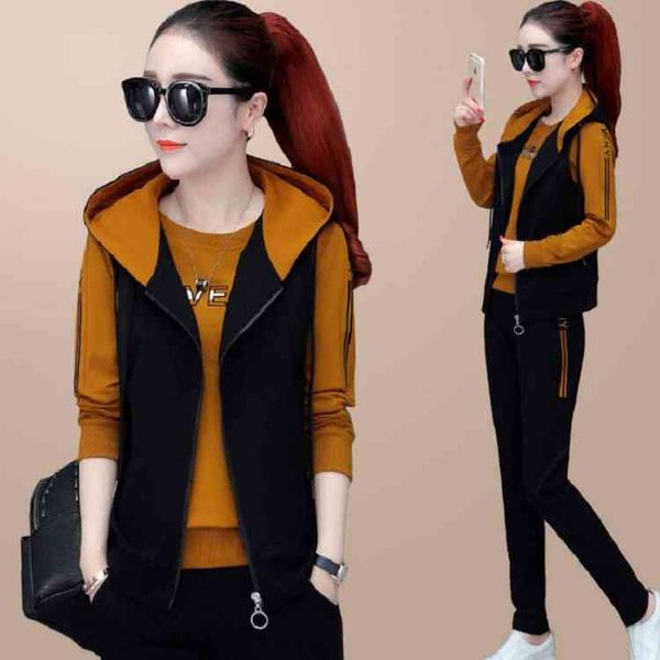 new sports suit women's autumn and winter korean fashion leisure loose long sve vt three piece sportswear, Gray
new sports suit women's autumn and winter korean fashion leisure loose long sve vt three piece sportswear, Gray