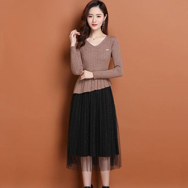 spring women lace hem parchwork knited dresses v-neck large size fake2 pieces dress casual elegant mesh pleats vestidos, Black;gray
spring women lace hem parchwork knited dresses v-neck large size fake2 pieces dress casual elegant mesh pleats vestidos, Black;gray