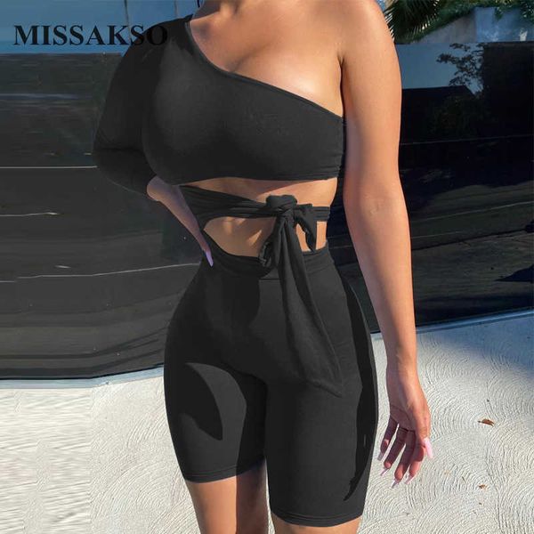 missakso solid two piece set streetwear long sleeve fashion skinny tracksuit autumn women one shoulder crop shorts 210625, White
missakso solid two piece set streetwear long sleeve fashion skinny tracksuit autumn women one shoulder crop shorts 210625, White