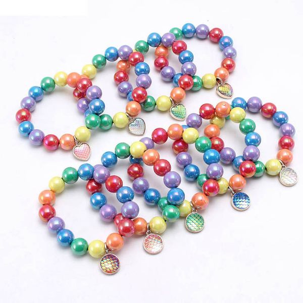 girls bracelet jewelry childrens accessories rainbow beads cute alloy fish scale pendant b7922, Red;brown
girls bracelet jewelry childrens accessories rainbow beads cute alloy fish scale pendant b7922, Red;brown