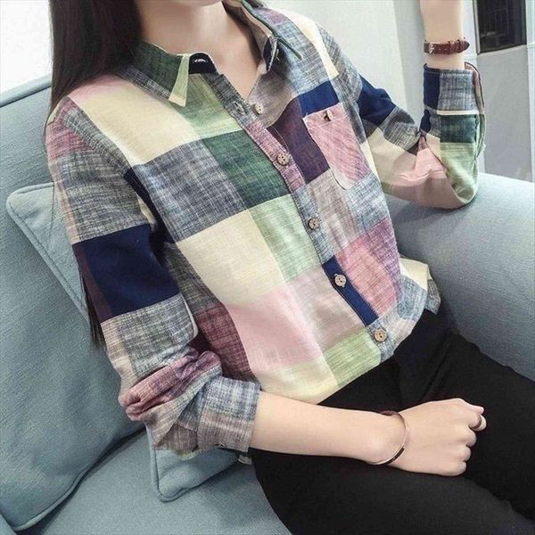 plaid spring autumn loose womens blouses long sleeve polo blusas mujer de moda, White
plaid spring autumn loose womens blouses long sleeve polo blusas mujer de moda, White