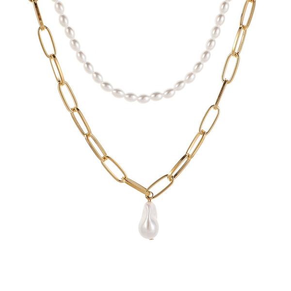 pendant necklaces l36 metal minimalist shaped pearl thick chain two set double layer sweater, Silver
pendant necklaces l36 metal minimalist shaped pearl thick chain two set double layer sweater, Silver