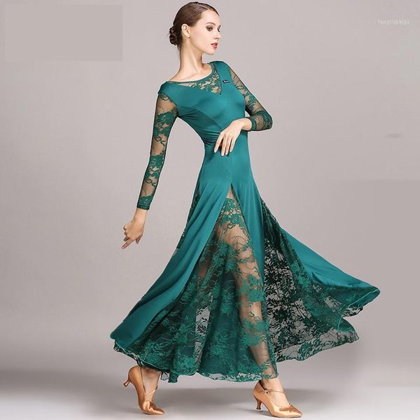stage wear lace ballroom dance dress for woman long sleeves waltz tango dresses standard black/red/blue/green
stage wear lace ballroom dance dress for woman long sleeves waltz tango dresses standard black/red/blue/green