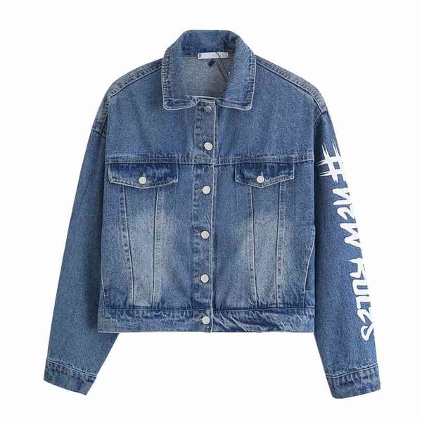 women's jackets streetwear women cotton denim jacket fashion ladies word print short coats elegant female chic pocket button outer, Black;brown
women's jackets streetwear women cotton denim jacket fashion ladies word print short coats elegant female chic pocket button outer, Black;brown