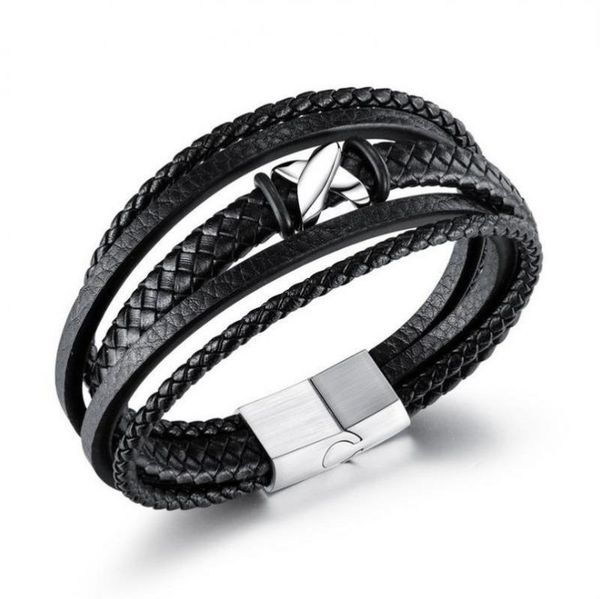 charm bracelets personalized fashion high-quality metal magnetic buckle multilayer leather braided bracelet men's exquisite jewelry, Golden;silver
charm bracelets personalized fashion high-quality metal magnetic buckle multilayer leather braided bracelet men's exquisite jewelry, Golden;silver