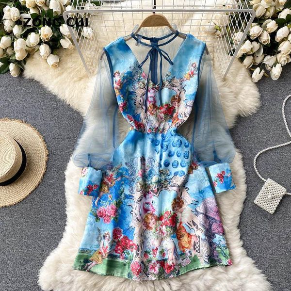 casual dresses 2021 women's transparent mesh push sleeve blue short dress spring standing collar long print street, Black;gray
casual dresses 2021 women's transparent mesh push sleeve blue short dress spring standing collar long print street, Black;gray
