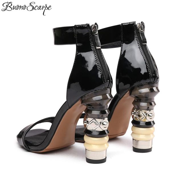 buono scarpe genuine leather high heel sandals strange metal heels shoes ladies prom party white black summer
buono scarpe genuine leather high heel sandals strange metal heels shoes ladies prom party white black summer