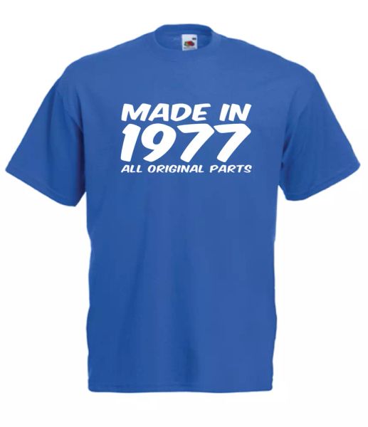 made in original parts 1977 xmas gift idea mens women t shirts multi-color s-2xl, White;black
made in original parts 1977 xmas gift idea mens women t shirts multi-color s-2xl, White;black
