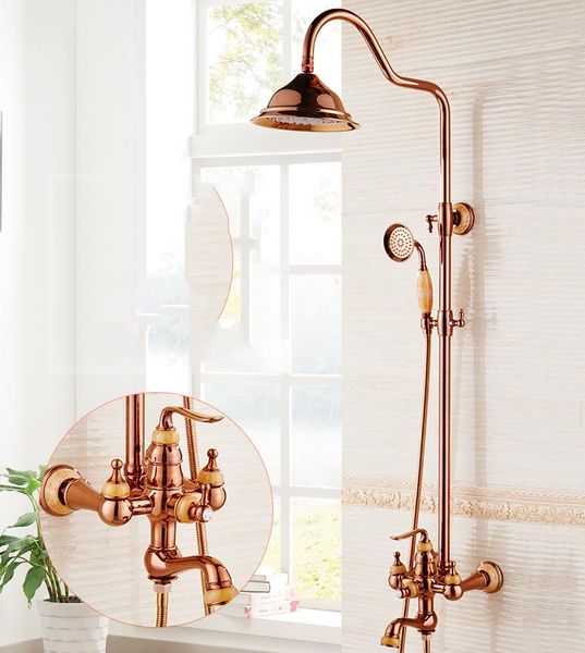 european style gold copper bathroom shower faucet and cold marble bathtub rose head taps mixer sets
european style gold copper bathroom shower faucet and cold marble bathtub rose head taps mixer sets