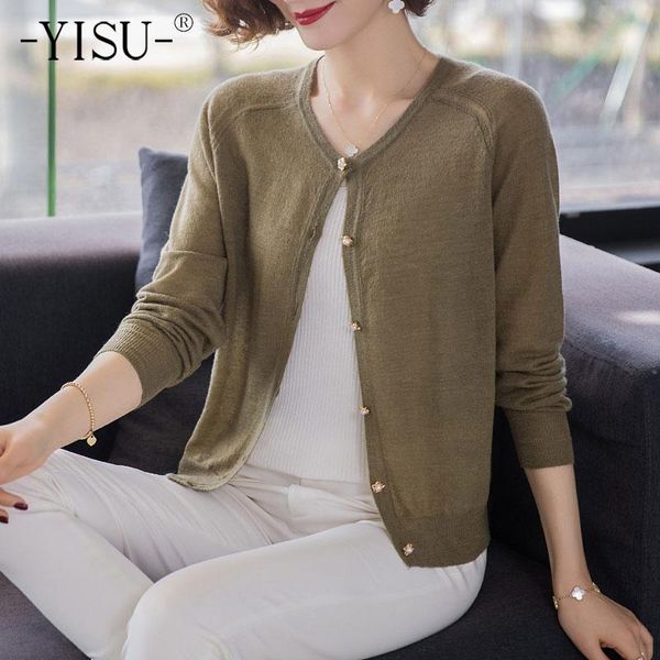 women's knits & tees yisu 2021 wool simple spring women sweater cardigan v-neck solid color buttons female casual knitted, White
women's knits & tees yisu 2021 wool simple spring women sweater cardigan v-neck solid color buttons female casual knitted, White