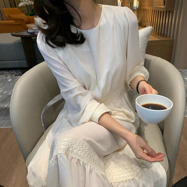 casual dresses korean chic french elegant round neck lace stitching high waist puff sleeve ruffle dress women, Black;gray
casual dresses korean chic french elegant round neck lace stitching high waist puff sleeve ruffle dress women, Black;gray