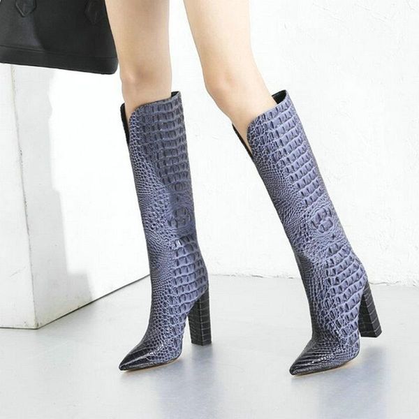 boots ladies faux crocodile leather knee high spring autumn square heel fashion slip on loose large size women shoes, Black
boots ladies faux crocodile leather knee high spring autumn square heel fashion slip on loose large size women shoes, Black