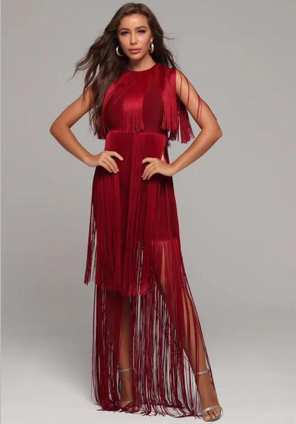 dresses women bodycon rayon bandage o neck tassel burgundy maxi long designer elegant evening party vestido, Black;gray
dresses women bodycon rayon bandage o neck tassel burgundy maxi long designer elegant evening party vestido, Black;gray