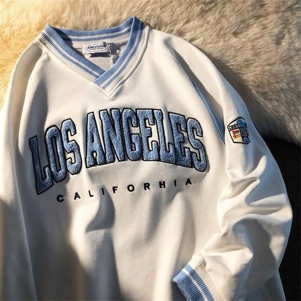 vintage brand letter embroidery v neck oversized sweatshirt women men long sleeve letter printing sweatshirt women 220121, Black
vintage brand letter embroidery v neck oversized sweatshirt women men long sleeve letter printing sweatshirt women 220121, Black