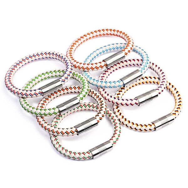 charm bracelets fashion braided leather round stainless steel magnetic clasps charms bangle bracelet for women men punk jewelry, Golden;silver
charm bracelets fashion braided leather round stainless steel magnetic clasps charms bangle bracelet for women men punk jewelry, Golden;silver